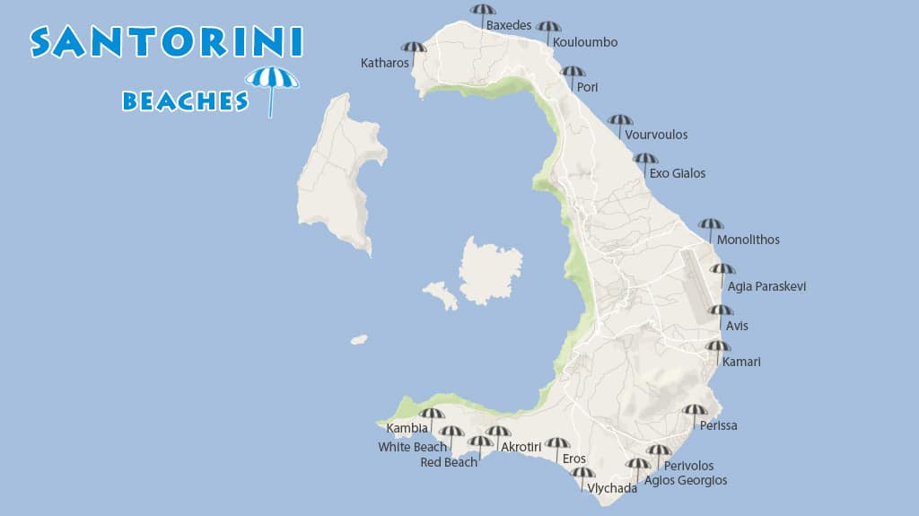 A Guide To The Best Beaches In Santorini - Santorini Beach Map