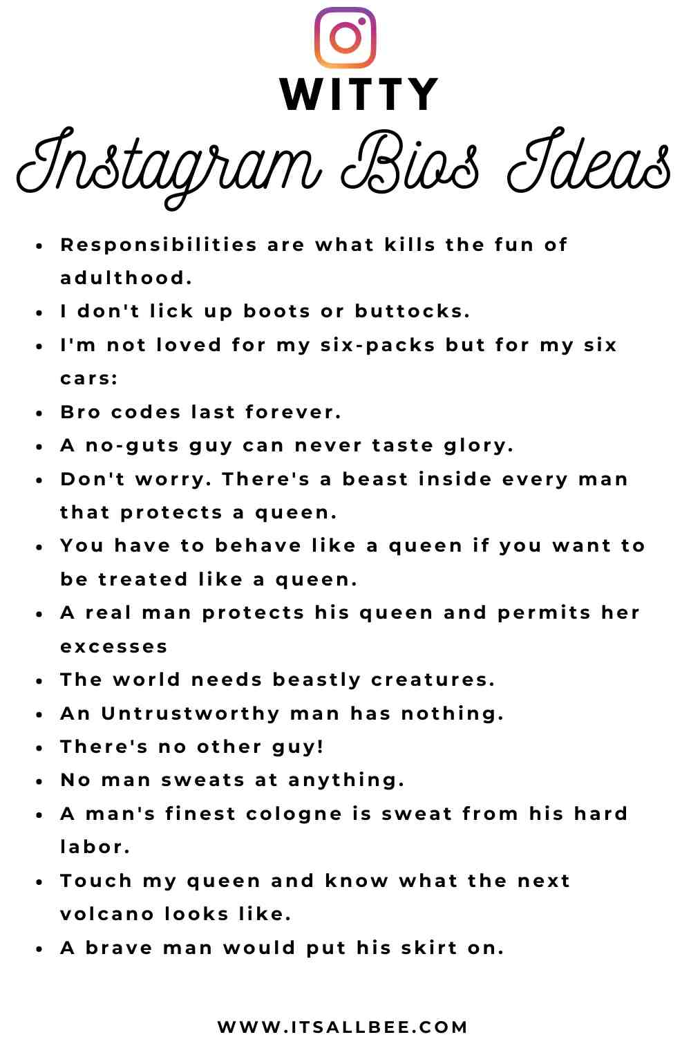 150 Quotes Captions Ideas For Instagram Bios For Guys
