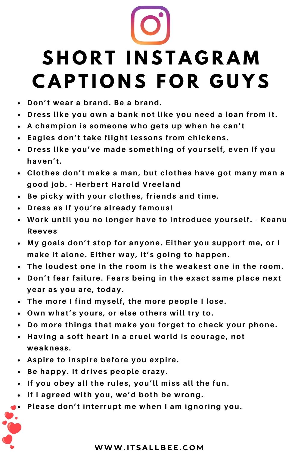 Short Instagram Captions For Guys 