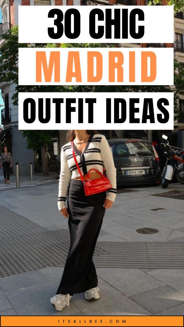 Explore the ultimate guide to stylish outfits for your Madrid adventure. From casual daywear to chic evening looks, discover outfit ideas perfect for exploring, brunching, and more in Spain's vibrant capital. Madrid Outfits, Madrid Street Style, Madrid Aesthetic, Madrid Spain, Summer Outfit, Spain Outfits Ideas, Europe Outfits, Spain Packing List, What To Wear In Madrid, Madrid Packing List, Madrid Outfit Ideas, Europe Summer Outfits, Europe Packing List