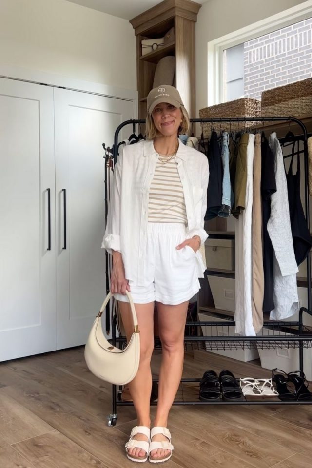 Discover stylish linen shorts outfit ideas perfect for any summer occasion. From brunch to beach days, explore how to mix and match your wardrobe for chic, comfortable looks. Linen Short Outfits, Linen Shorts Outfit, Linen Shorts Outfits,, Summer, Casual, Summer Outfit, Outfit Ideas, Fashion, Summer Aesthetic