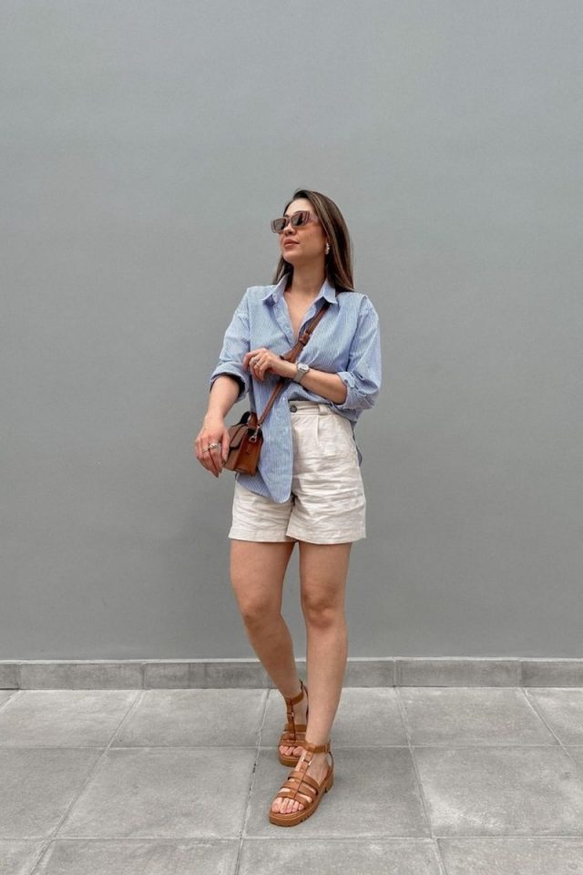 Discover stylish linen shorts outfit ideas perfect for any summer occasion. From brunch to beach days, explore how to mix and match your wardrobe for chic, comfortable looks. Linen Short Outfits, Linen Shorts Outfit, Linen Shorts Outfits,, Summer, Casual, Summer Outfit, Outfit Ideas, Fashion, Summer Aesthetic